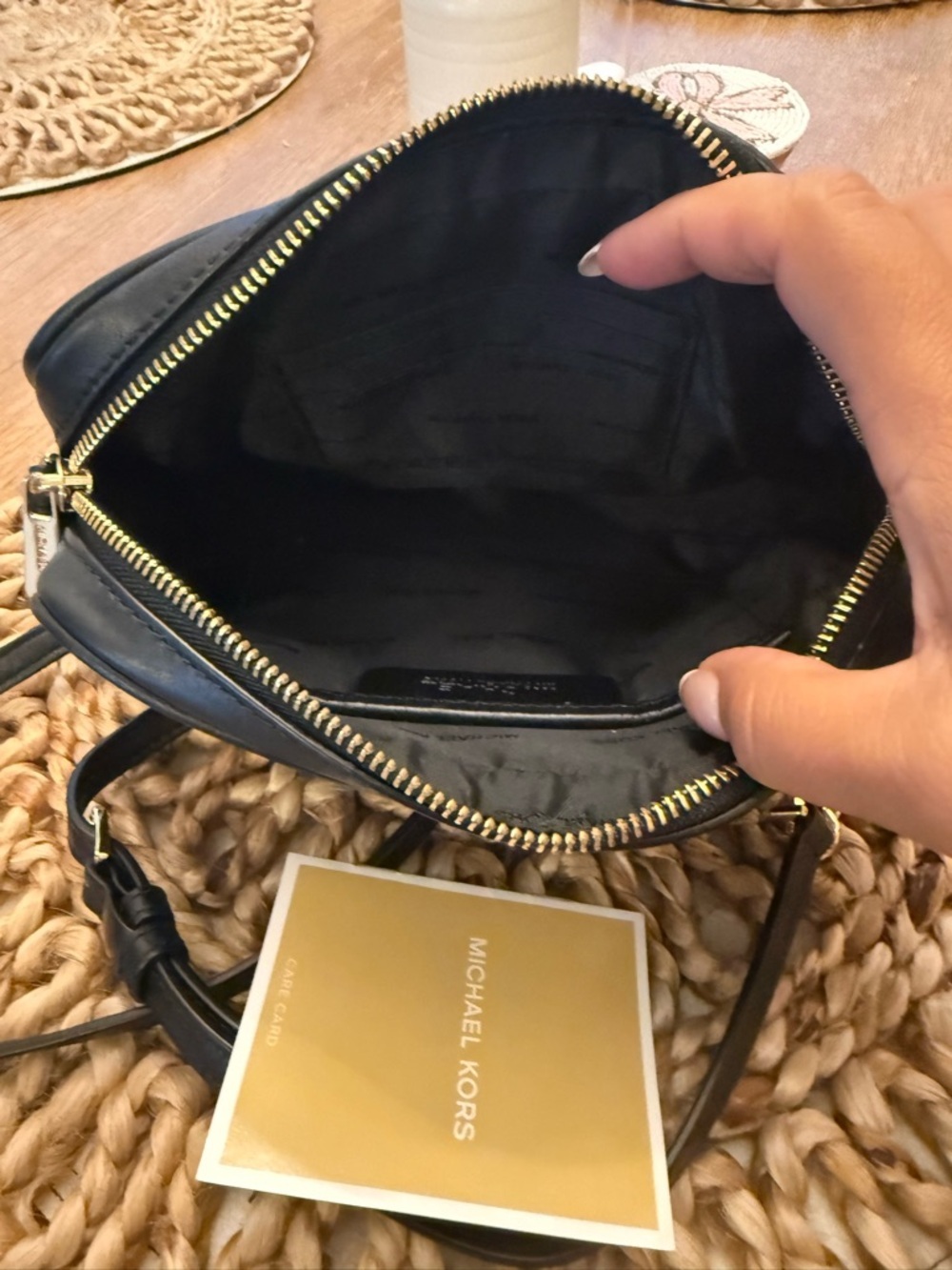 Michael Kors Black Crossbody Bag with Gold Stud Discs - Picture 5 of 5
